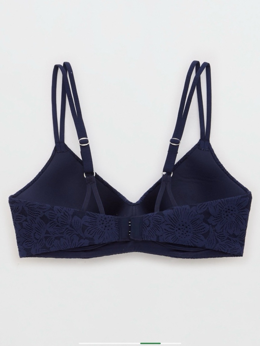 Aerie Navy Floral Lace Wireless Push Up Bra 36B NWT Real Good Comfort Bralette - Picture 2 of 7